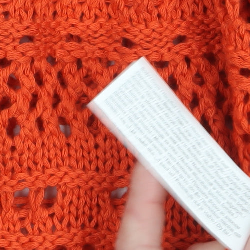 F&F Women Orange Open Knit Sleeveless Cotton Jumper Size 22
