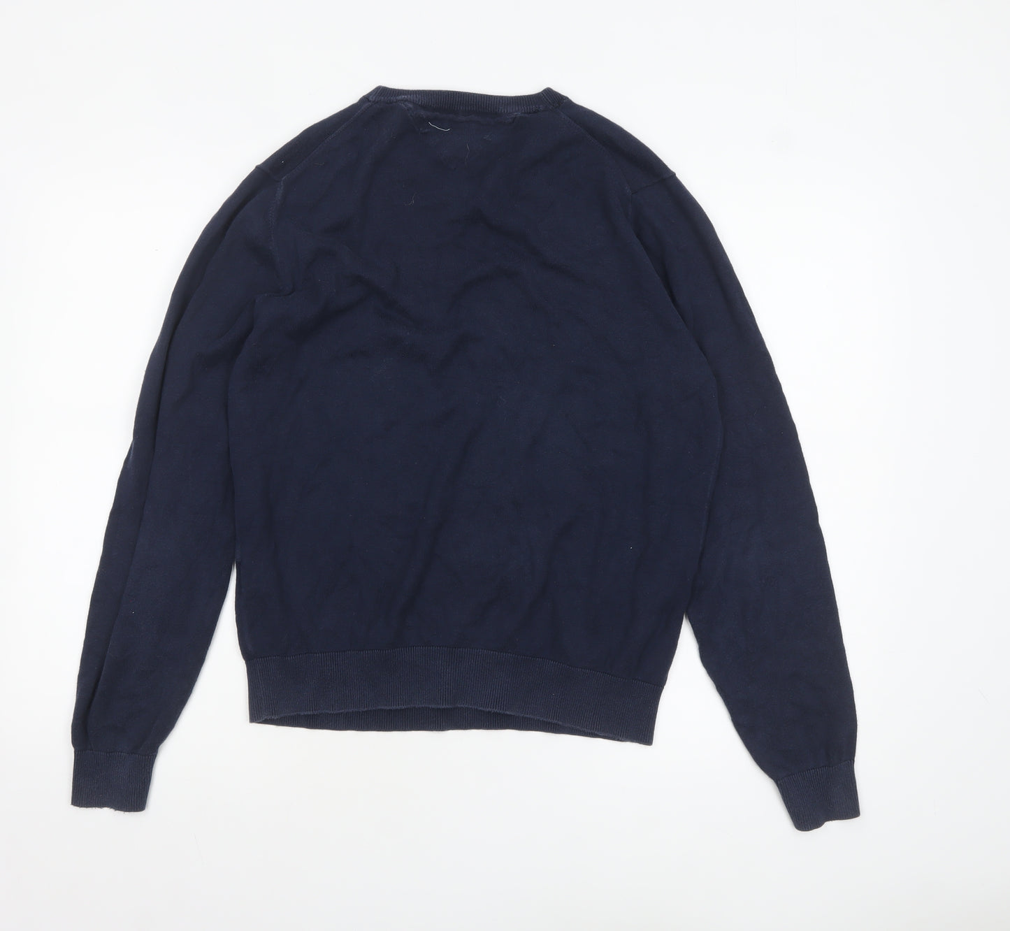 Tommy Hilfiger Men’s Blue Cotton V-Neck Golf Jumper Size M