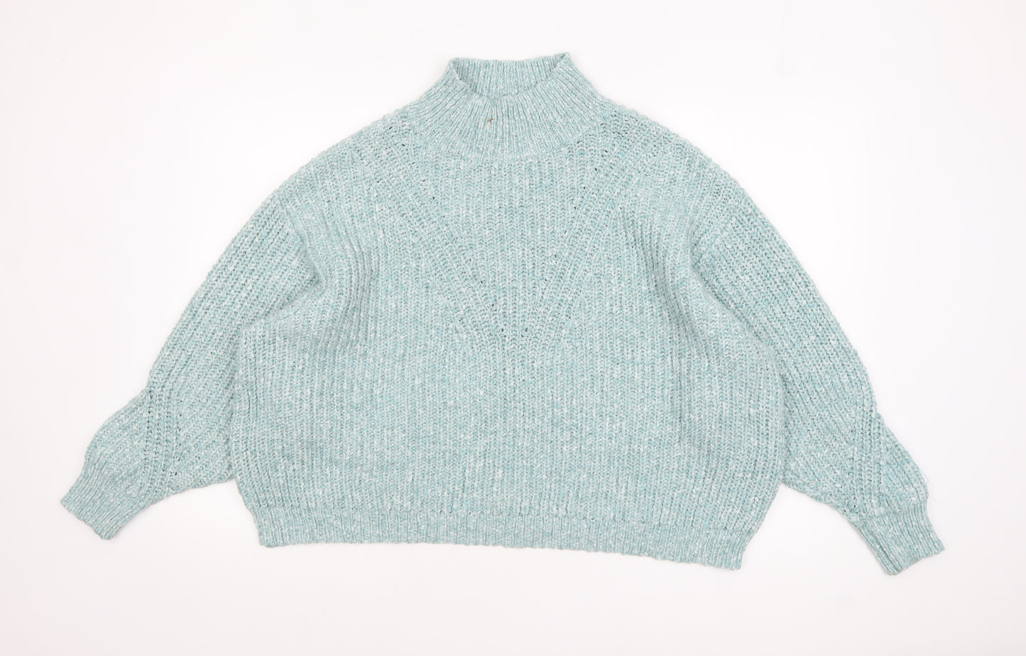 Marks and Spencer Womens Green XL Chunky Mock Neck Pullover Jumper