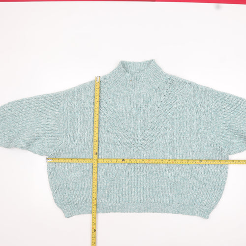 Marks and Spencer Womens Green XL Chunky Mock Neck Pullover Jumper