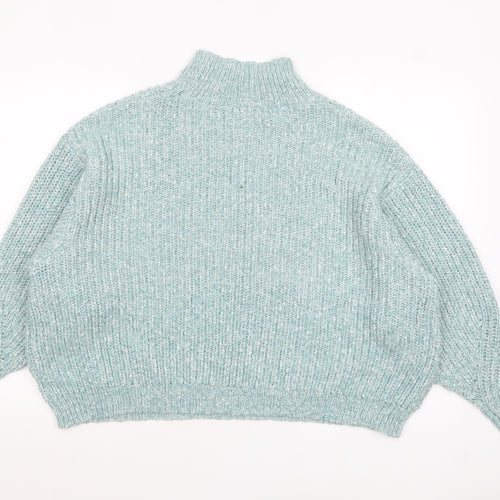 Marks and Spencer Womens Green XL Chunky Mock Neck Pullover Jumper