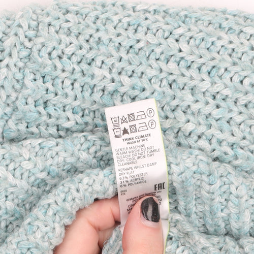 Marks and Spencer Womens Green XL Chunky Mock Neck Pullover Jumper