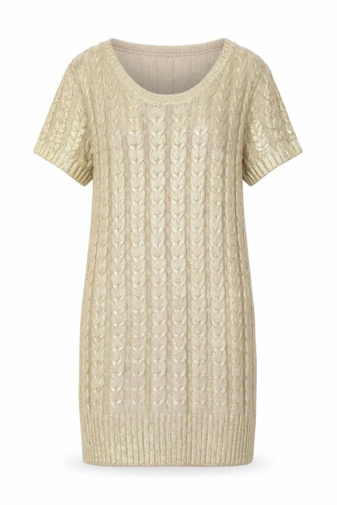 Aftershock London Women’s Gold Knit Jumper Dress XL