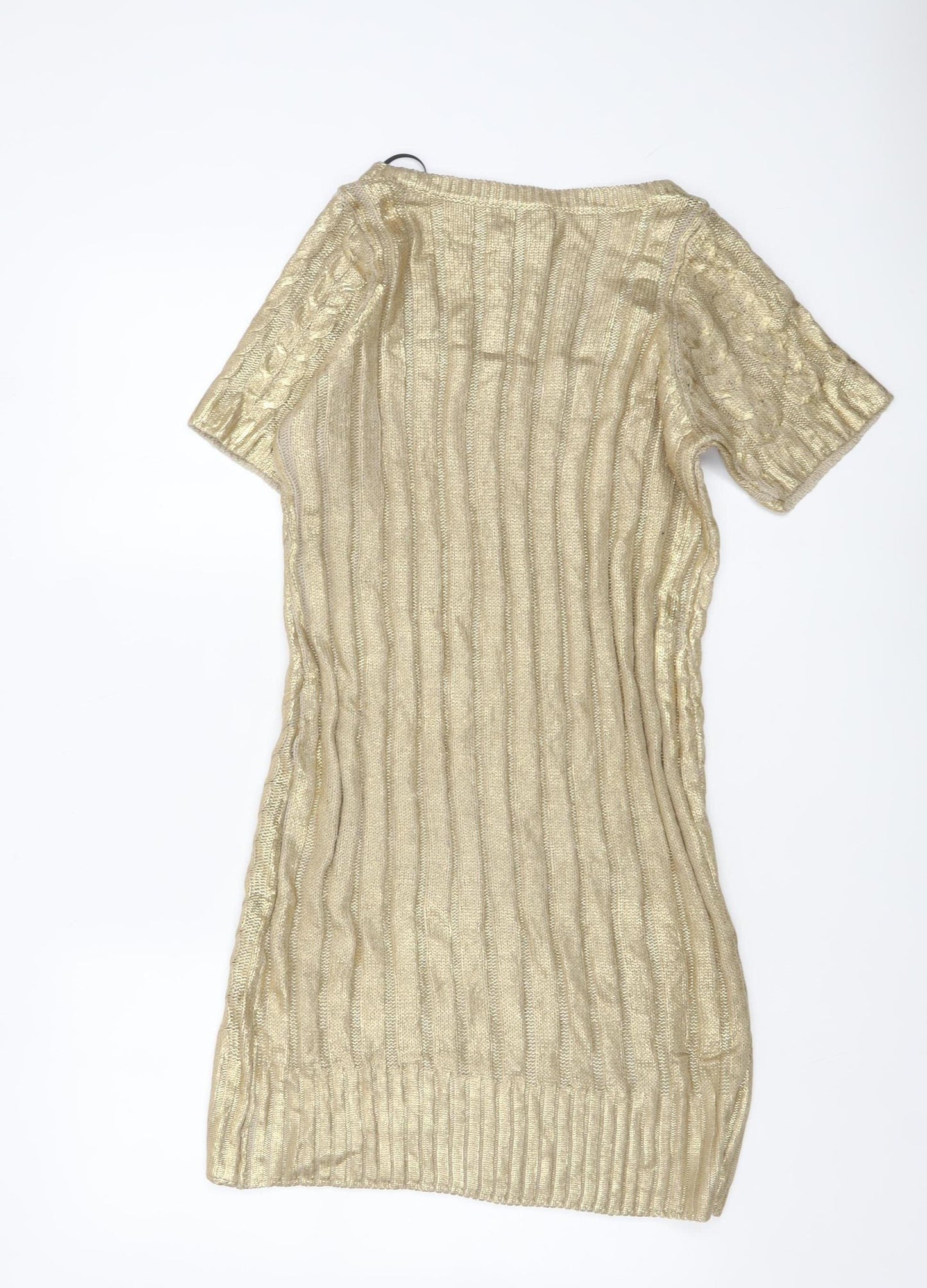 Aftershock London Women’s Gold Knit Jumper Dress XL