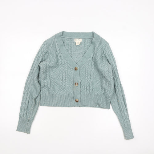 Jessica Simpson Women’s Green Cable-Knit Cardigan Size L
