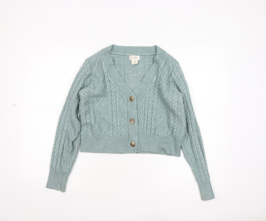 Jessica Simpson Women’s Green Cable-Knit Cardigan Size L