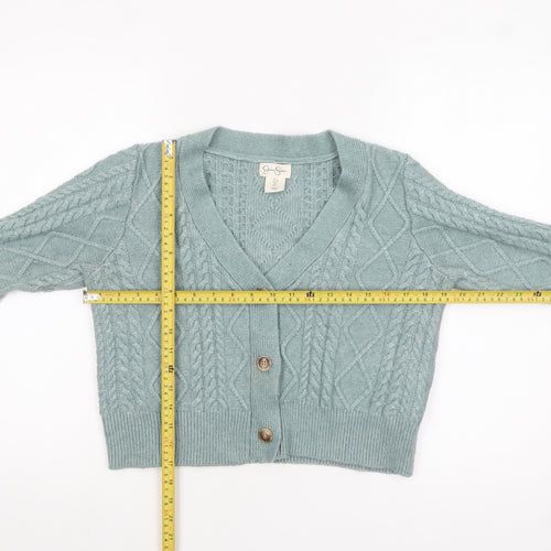 Jessica Simpson Women’s Green Cable-Knit Cardigan Size L