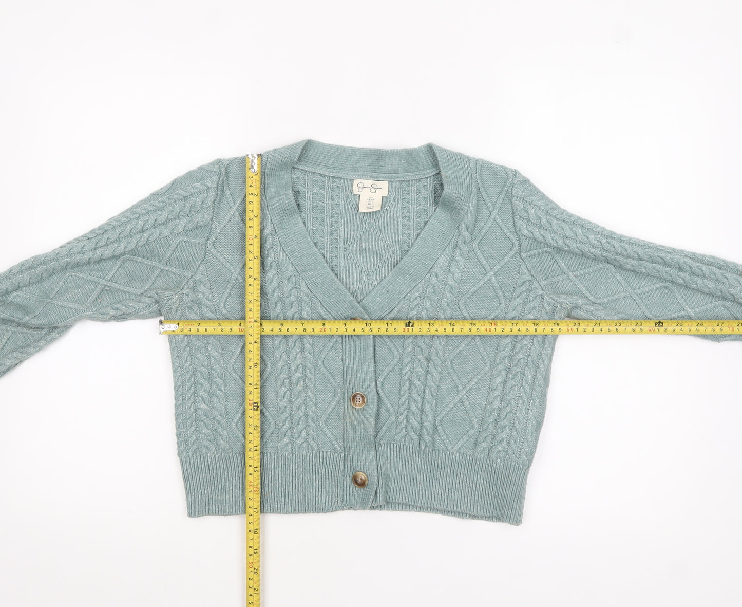 Jessica Simpson Women’s Green Cable-Knit Cardigan Size L