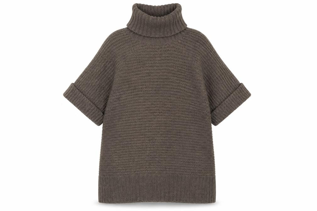 Marks and Spencer Women Brown Roll Neck Short Sleeve Tunic Jumper Size 16