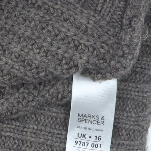 Marks and Spencer Women Brown Roll Neck Short Sleeve Tunic Jumper Size 16
