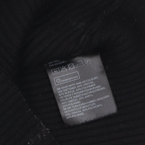 H&M Divided Women's Black Collared Ribbed Pullover Jumper Size 12