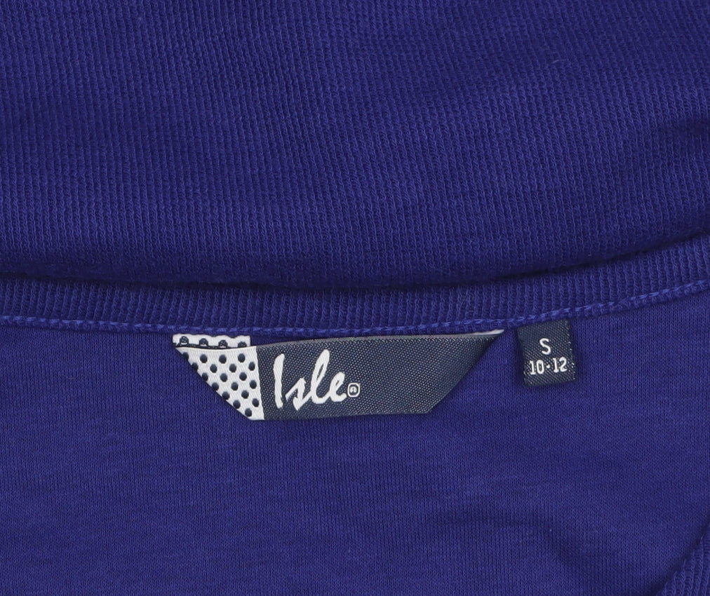Isle Women's Blue Long Sleeve Embroidered T-Shirt Size S 10-12