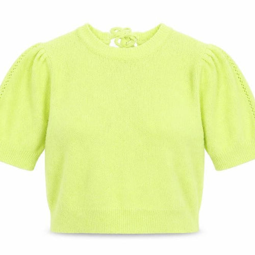 Marks and Spencer Women’s Green Knit Short Sleeve Bow Blouse Size S