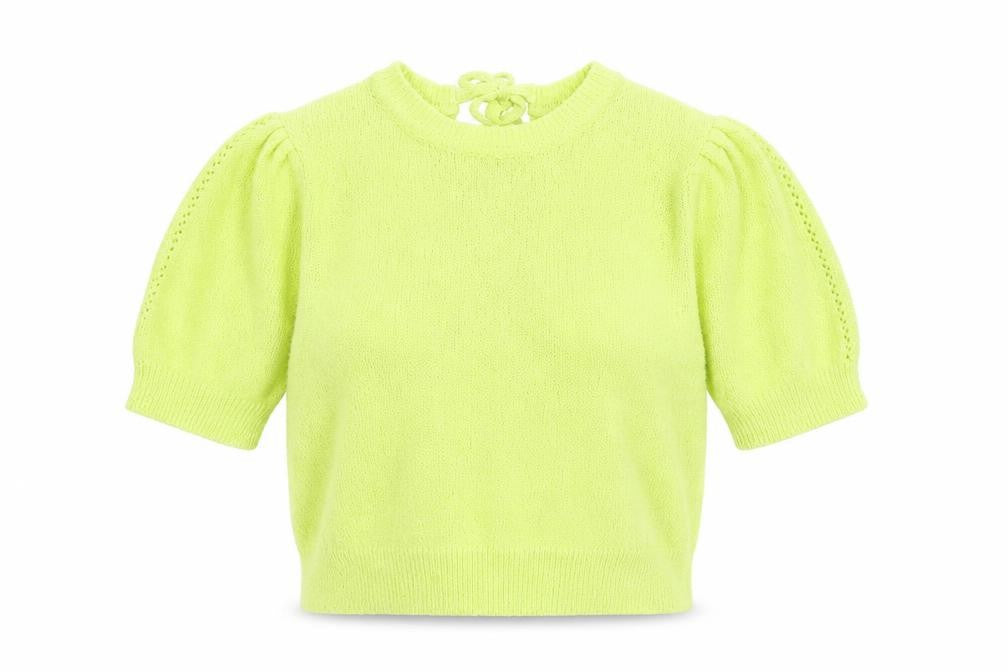 Marks and Spencer Women’s Green Knit Short Sleeve Bow Blouse Size S