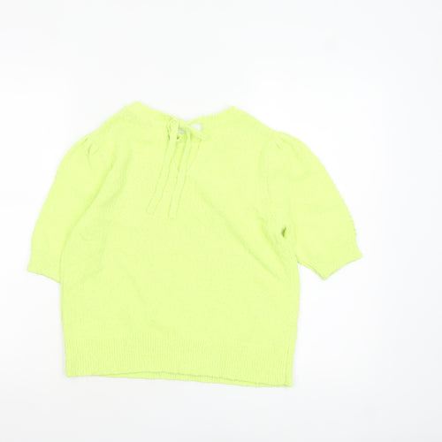 Marks and Spencer Women’s Green Knit Short Sleeve Bow Blouse Size S
