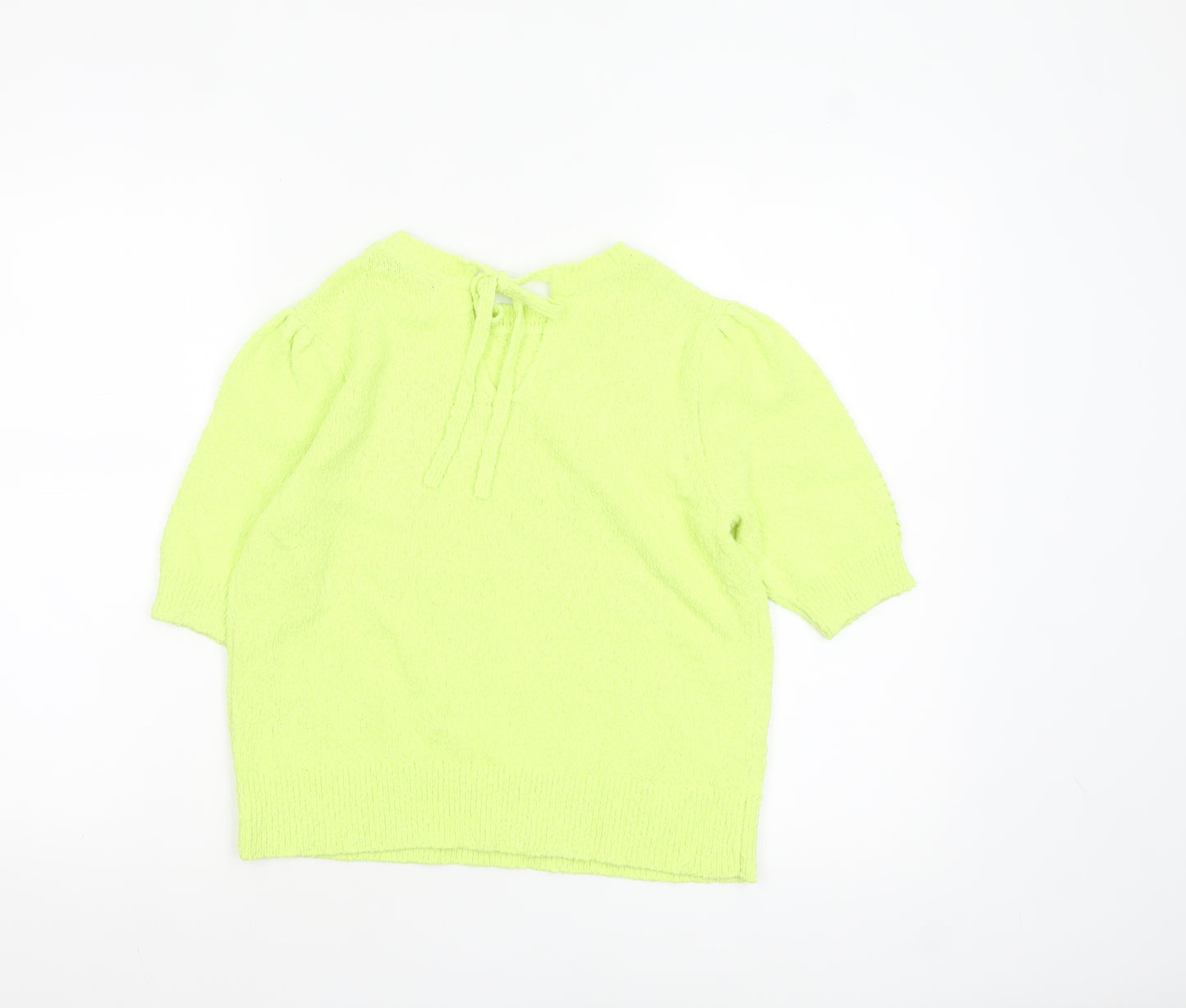 Marks and Spencer Women’s Green Knit Short Sleeve Bow Blouse Size S