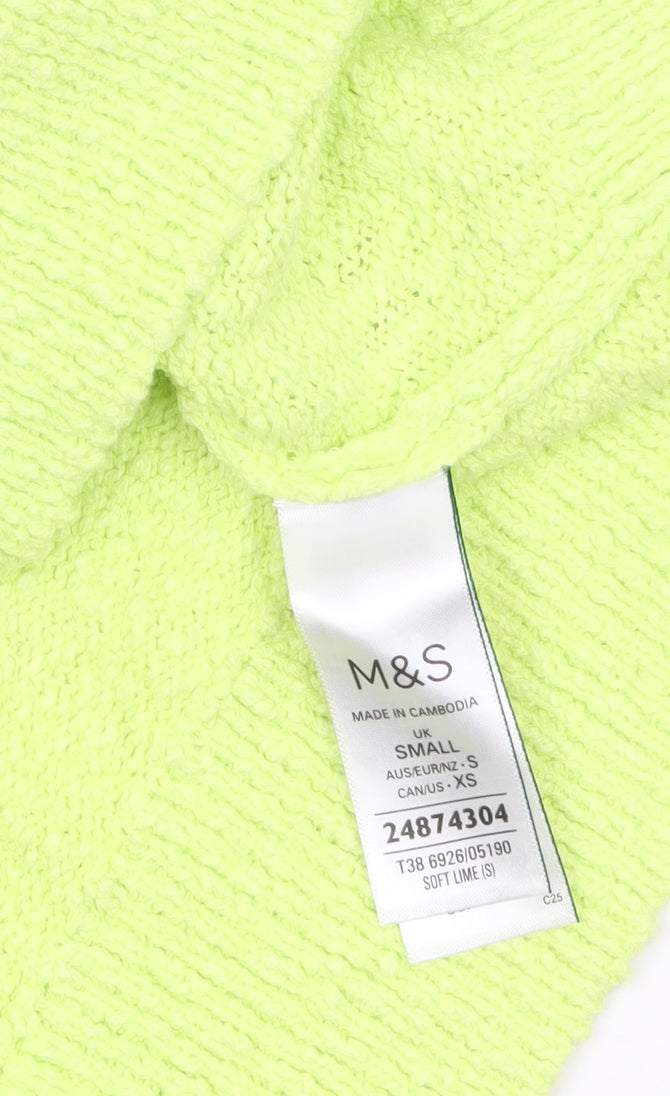 Marks and Spencer Women’s Green Knit Short Sleeve Bow Blouse Size S