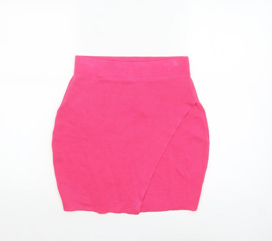 ASOS Women's Pink Bandage Knit Short Skirt Size 12
