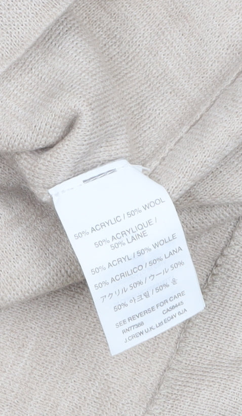 J.Crew Women's Beige Sequin Embellished Crew Neck Wool Blend Jumper Size S