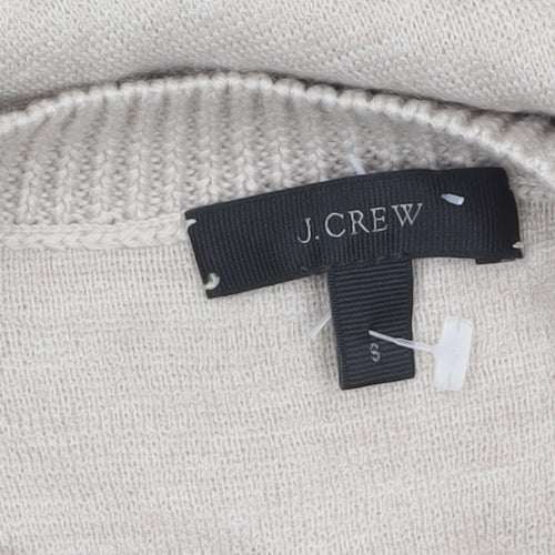 J.Crew Women's Beige Sequin Embellished Crew Neck Wool Blend Jumper Size S