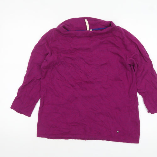 White Stuff Womens Purple Cowl Neck Jumper Size 12 Lambswool Blend