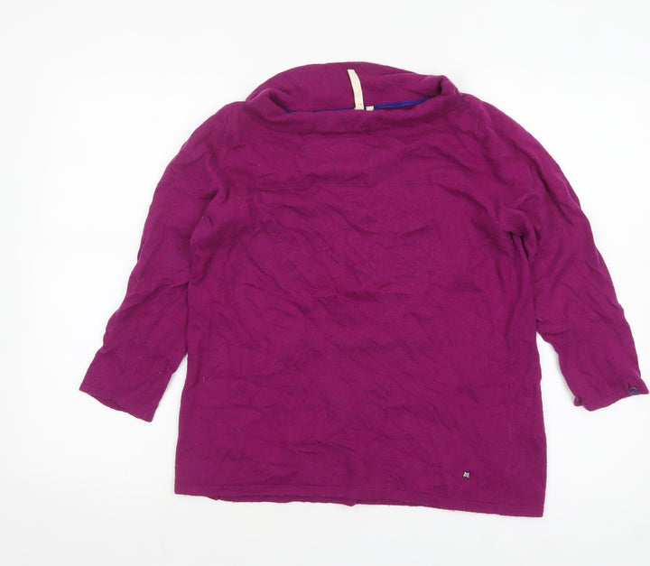 White Stuff Womens Purple Cowl Neck Jumper Size 12 Lambswool Blend
