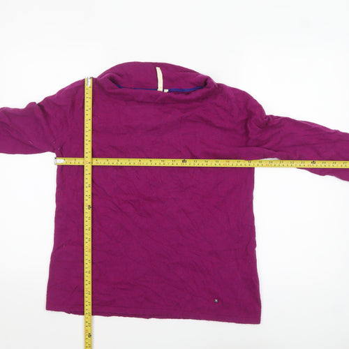 White Stuff Womens Purple Cowl Neck Jumper Size 12 Lambswool Blend