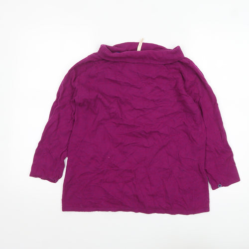 White Stuff Womens Purple Cowl Neck Jumper Size 12 Lambswool Blend