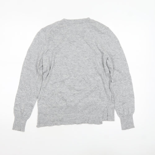 b+ab Women's Grey Wool Blend Animal Jumper XS