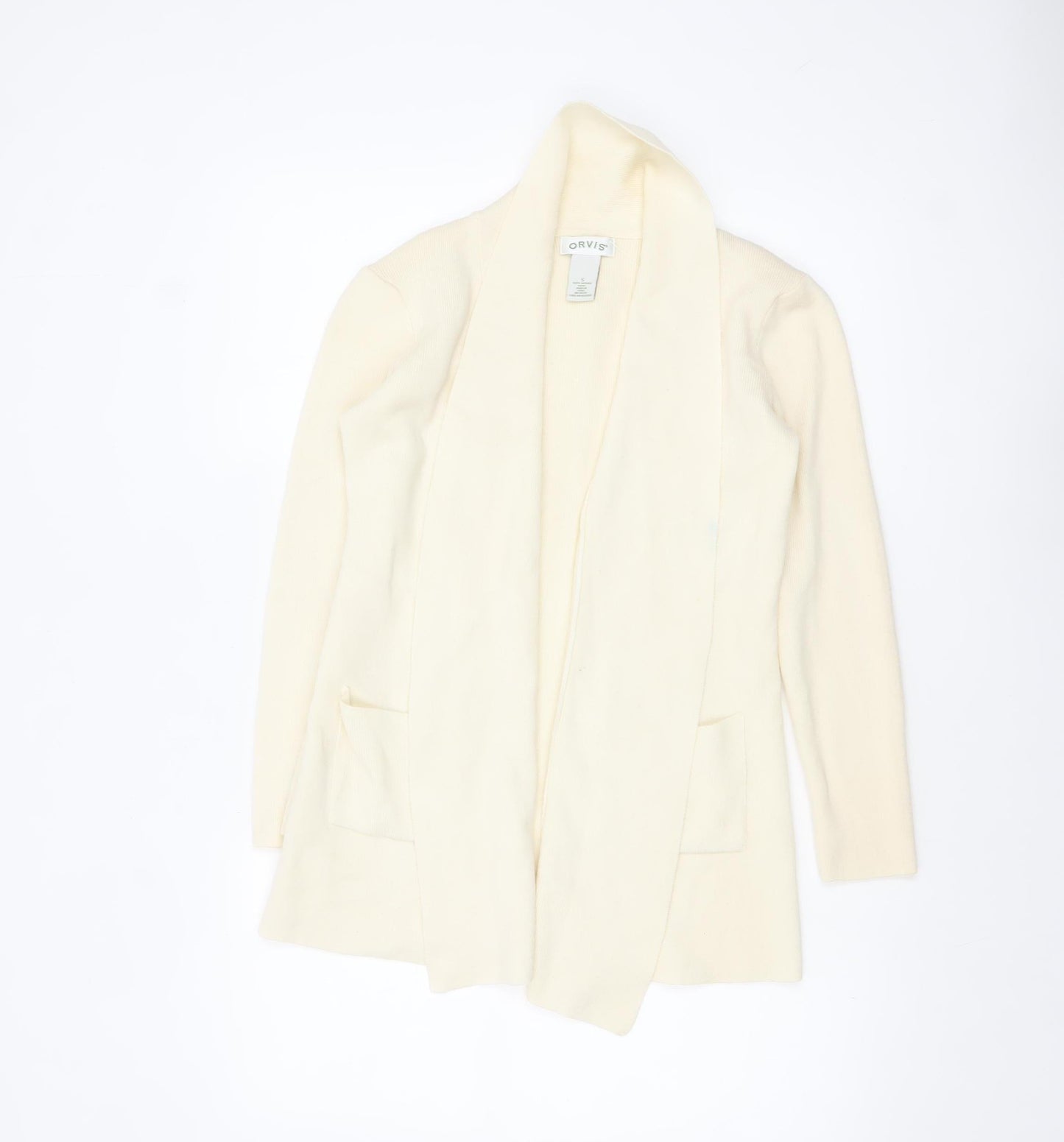 Orvis Women's Ivory Merino Wool Long Sleeve Cardigan S