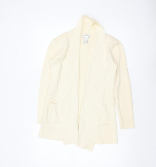 Orvis Women's Ivory Merino Wool Long Sleeve Cardigan S