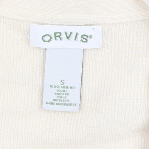 Orvis Women's Ivory Merino Wool Long Sleeve Cardigan S