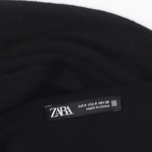 Zara Women Black Viscose Beaded Sleeve V-Neck Jumper Size S
