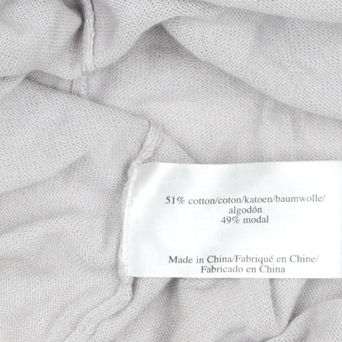Laura Ashley Women’s Grey Open Knit Long Sleeve Cotton Modal Cardigan UK 14