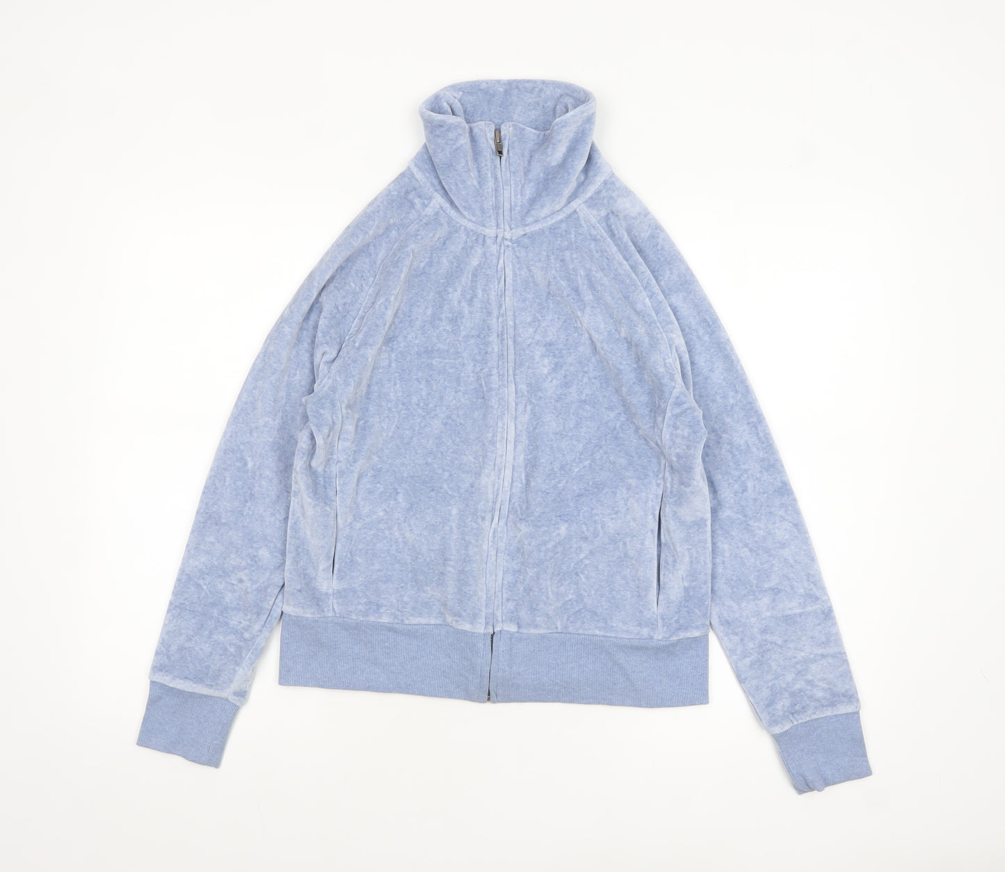 GAP Women Blue Velour Full Zip Stretch Jacket Size M