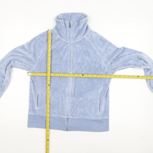 GAP Women Blue Velour Full Zip Stretch Jacket Size M