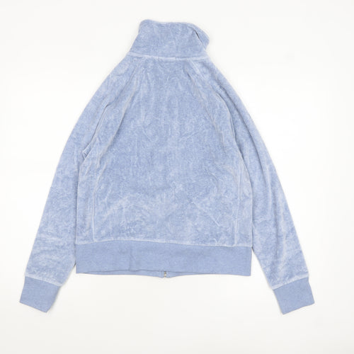 GAP Women Blue Velour Full Zip Stretch Jacket Size M