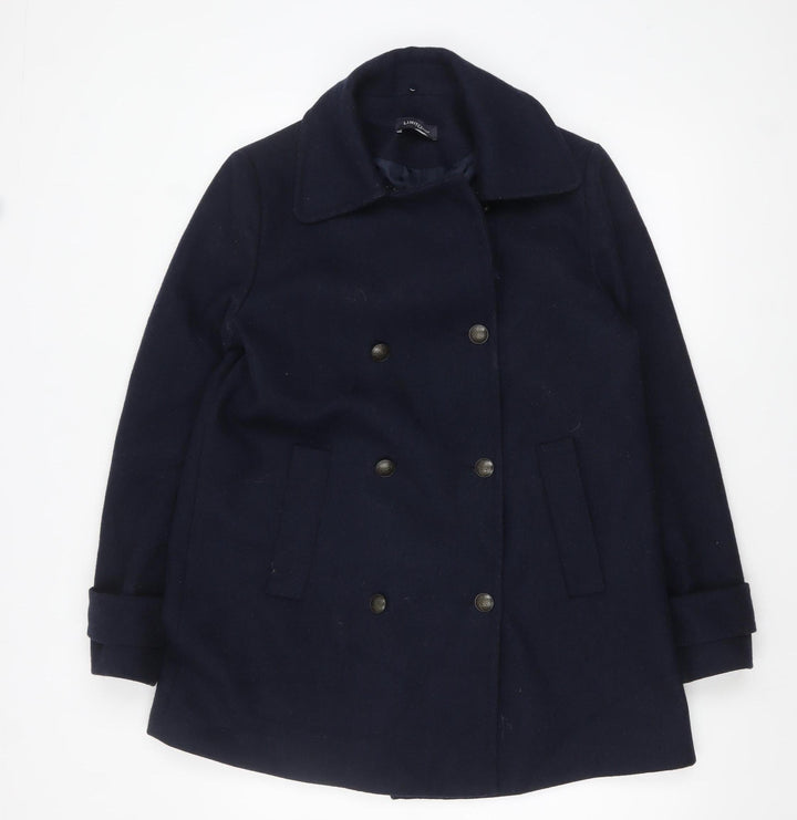 Marks and Spencer Women’s Navy Wool Blend Pea Coat UK 12