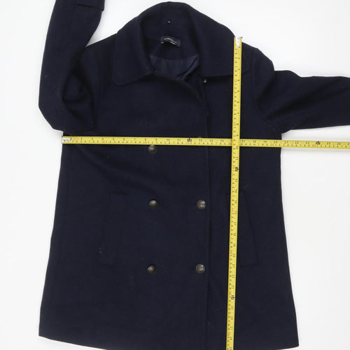 Marks and Spencer Women’s Navy Wool Blend Pea Coat UK 12