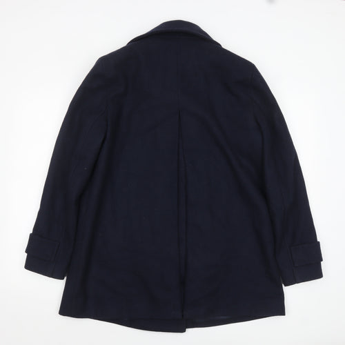 Marks and Spencer Women’s Navy Wool Blend Pea Coat UK 12