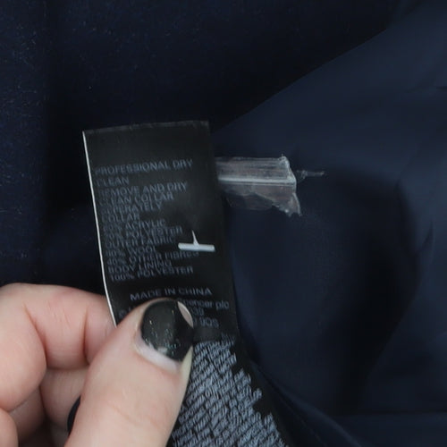 Marks and Spencer Women’s Navy Wool Blend Pea Coat UK 12
