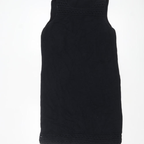 Dorothy Perkins Women's Black Cotton Knit Shift Dress Size 16