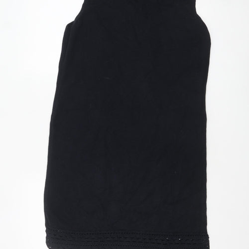Dorothy Perkins Women's Black Cotton Knit Shift Dress Size 16