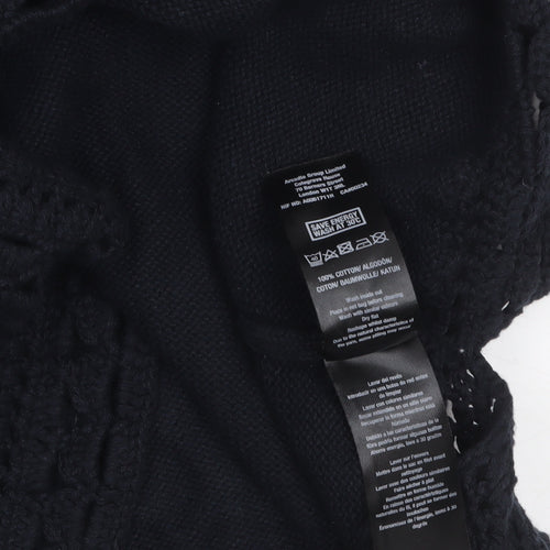 Dorothy Perkins Women's Black Cotton Knit Shift Dress Size 16