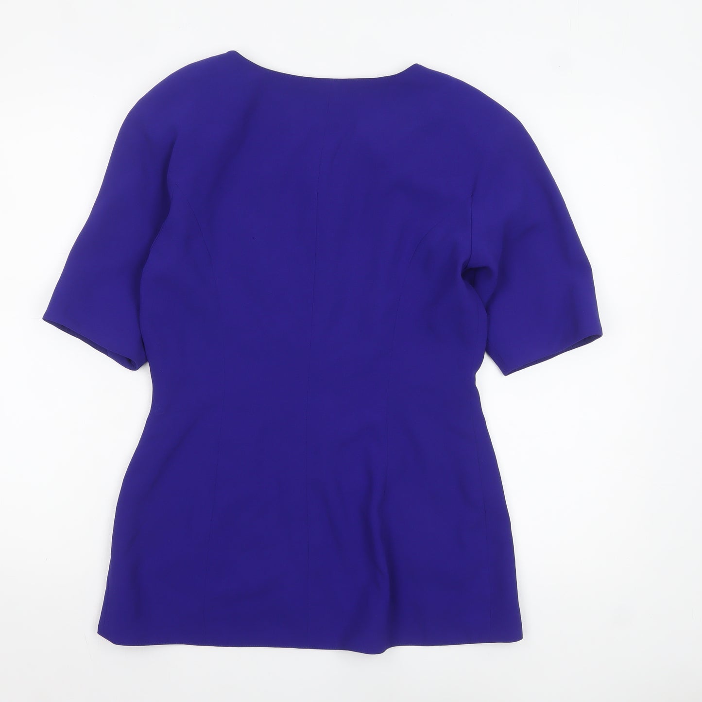 Parigi Womens Purple Suit Top Blazer Size 8 Short Sleeve embroidered