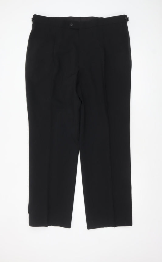 1860 Menswear Black Polyester Men's Dress Pants 40in Waist Regular Fit