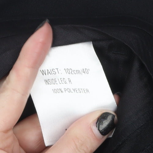 1860 Menswear Black Polyester Men's Dress Pants 40in Waist Regular Fit