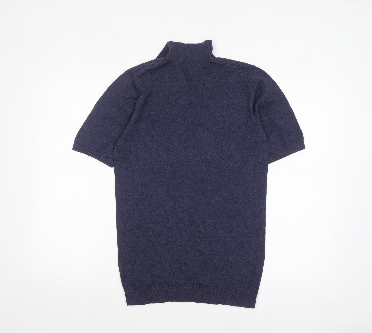ASOS Men's Blue Cotton Knit Short Sleeve Polo Shirt M