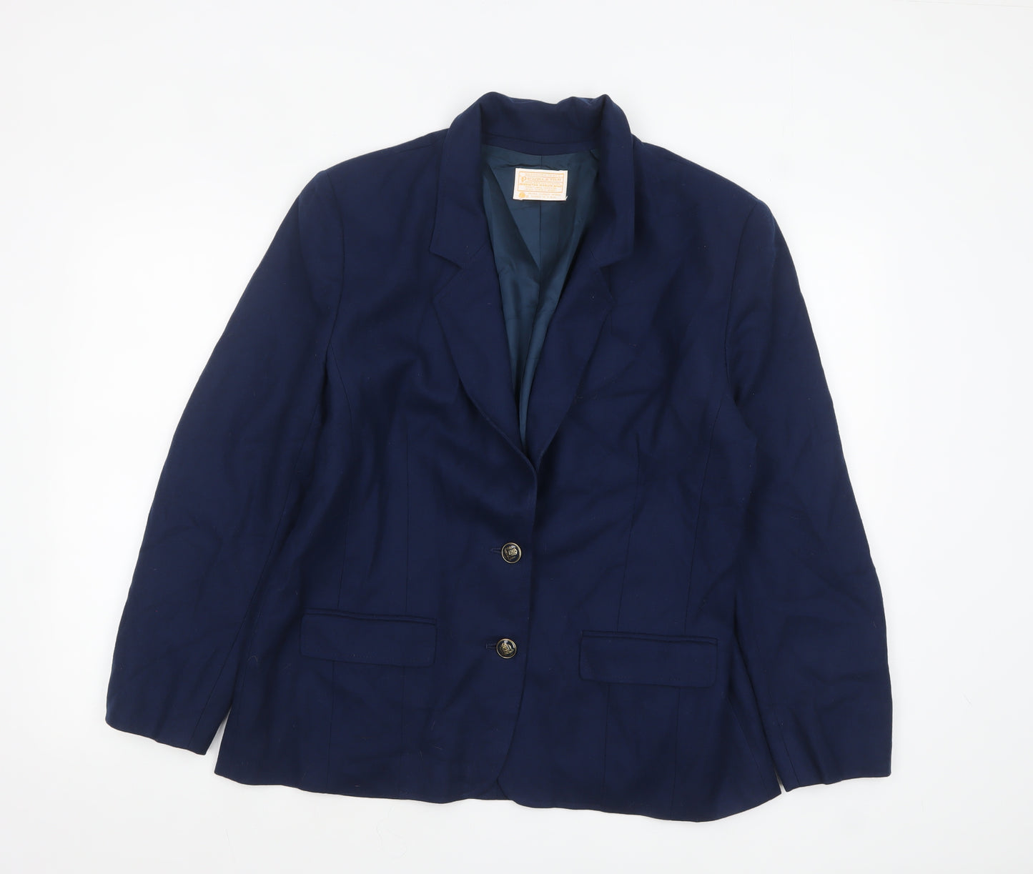 Pendleton Women's Blue Pure Wool Single-Breasted Blazer Size 14