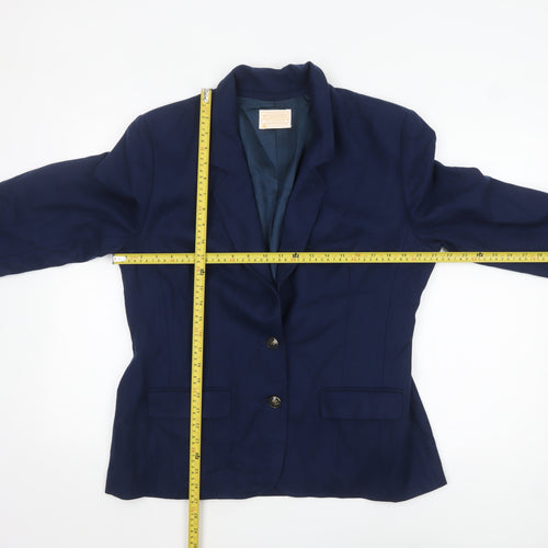 Pendleton Women's Blue Pure Wool Single-Breasted Blazer Size 14